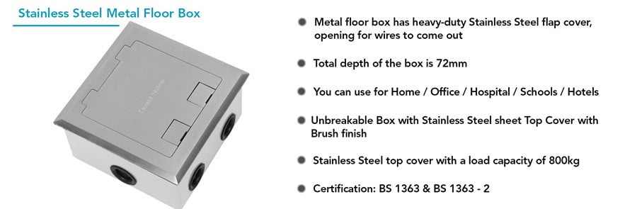 Stainless Steel Metal Floor Box - Medium